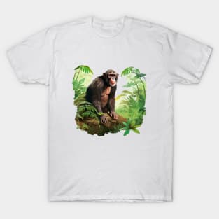 Cute Chimpanzee In Jungle T-Shirt